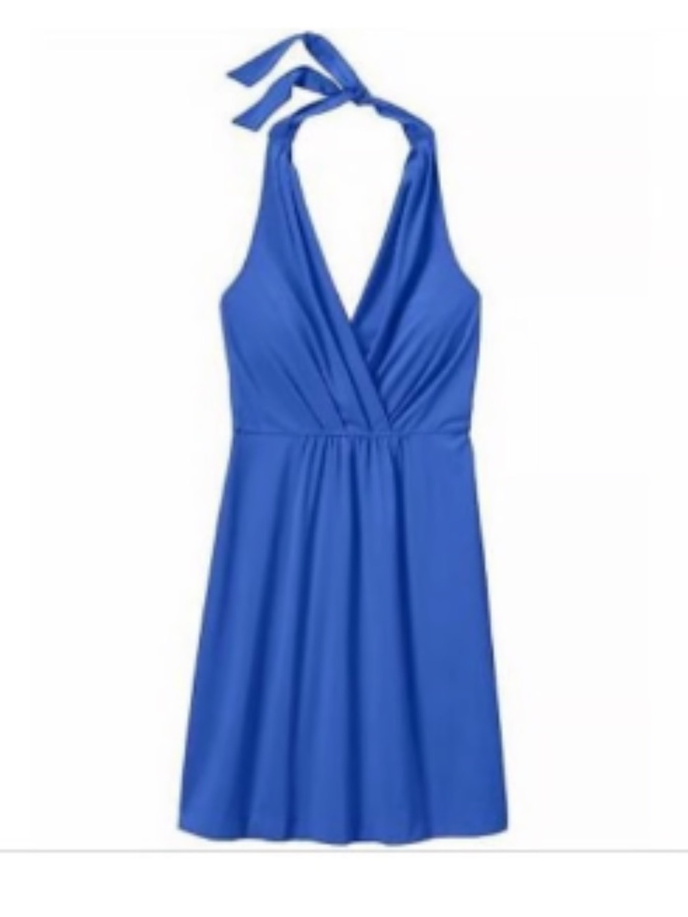 Athleta Go Anywhere Blue Halter Dress